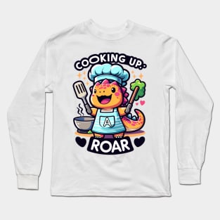 Chef Dino Delight: Culinary Fun Long Sleeve T-Shirt